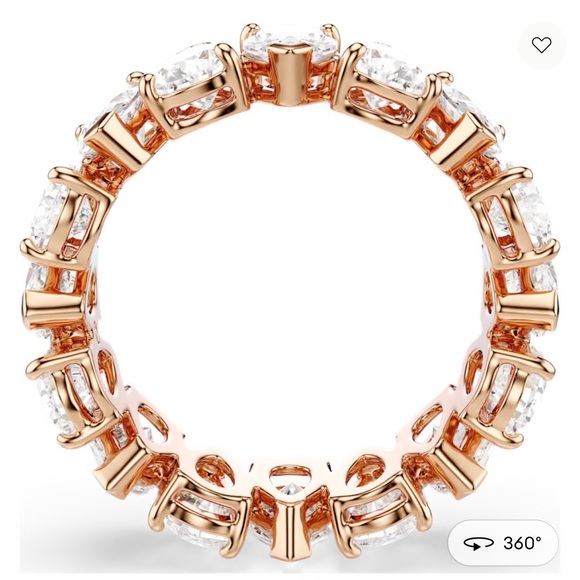 NWT Swarovski Vittore Rose Gold Eternity Band Ring - Picture 7 of 10